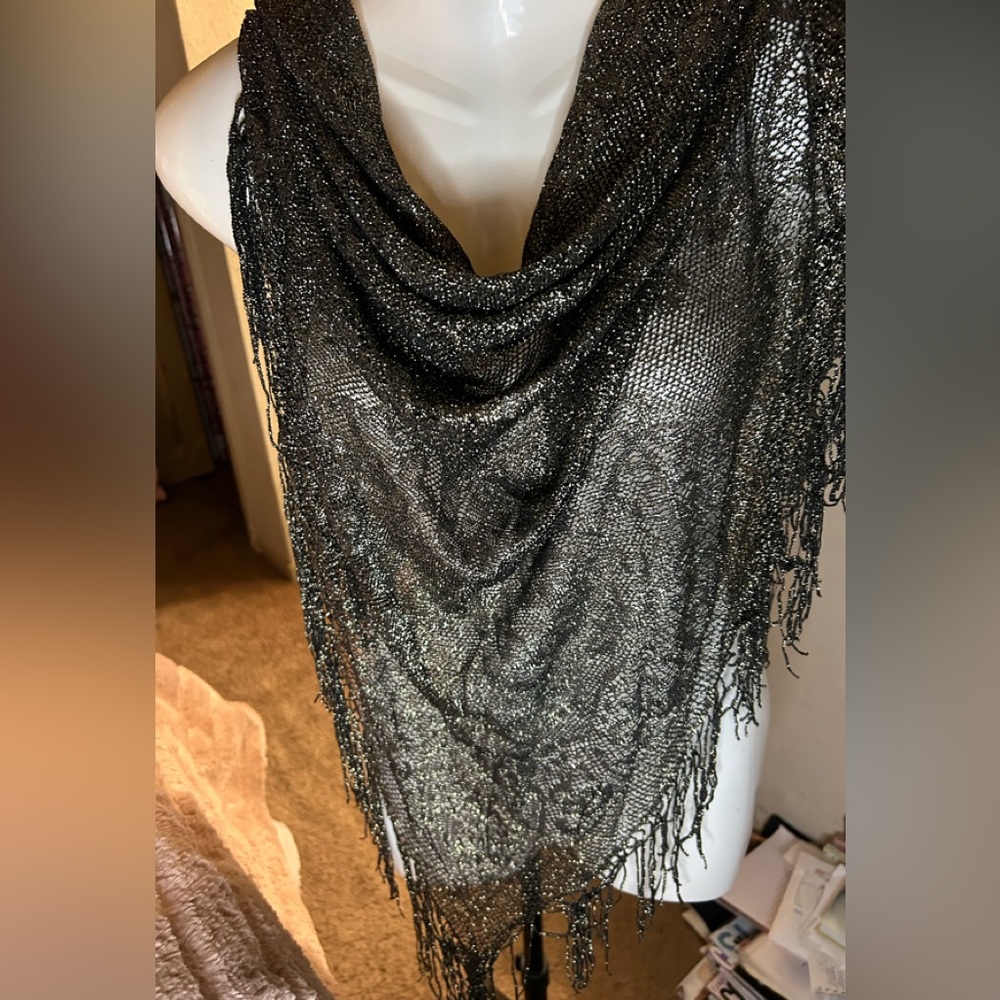 Beautiful shimmery gold and black shawl